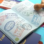 passport image with stamps